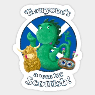 Scottish Highland Cow, Nessie, and Haggis T-shirt Sticker